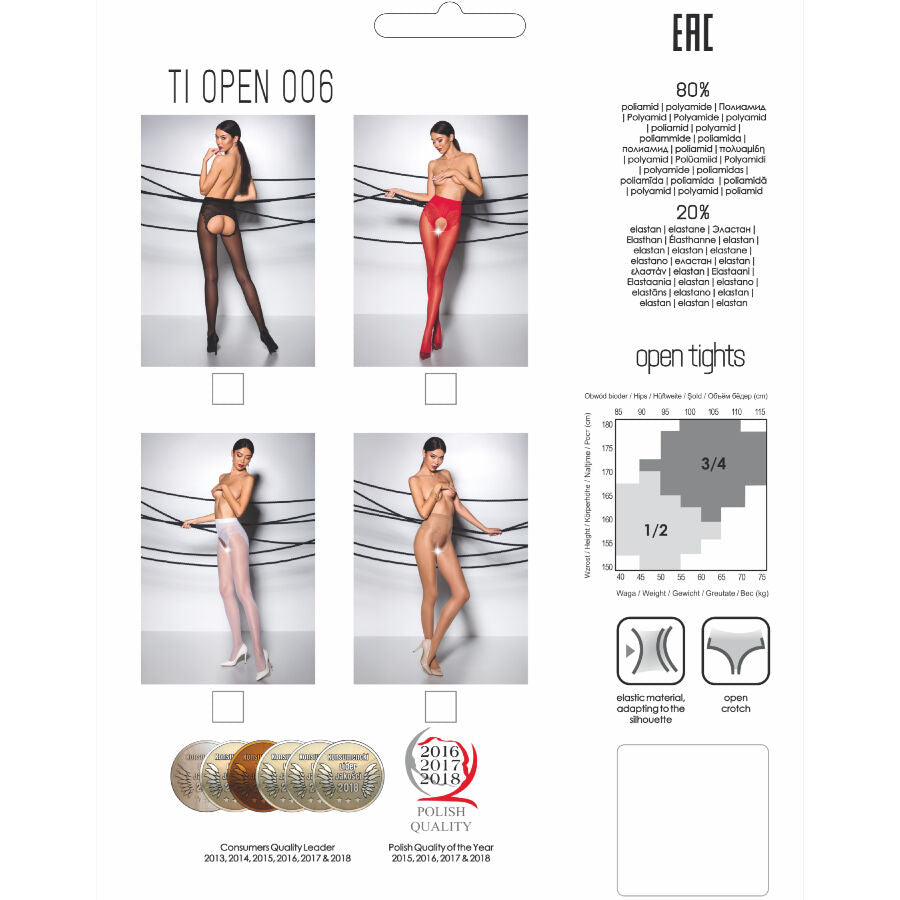 Collant Elegante 30 Den Passion Tiopen 006 — Bianco, Taglia 1/2