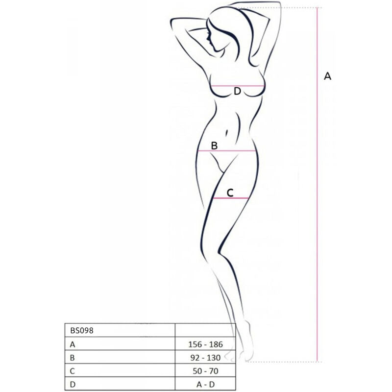 Bodystocking Sexy Passion BS098 — Nero, Taglia Unica