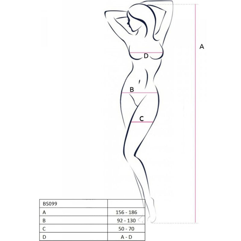 Bodystocking Erotico Passion BS099 — Taglia Unica, Bianco