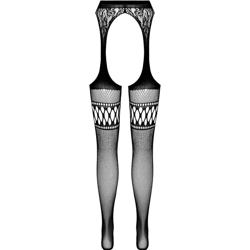 Collant con Giarrettiera Passion S026 — Taglia Unica, Nero