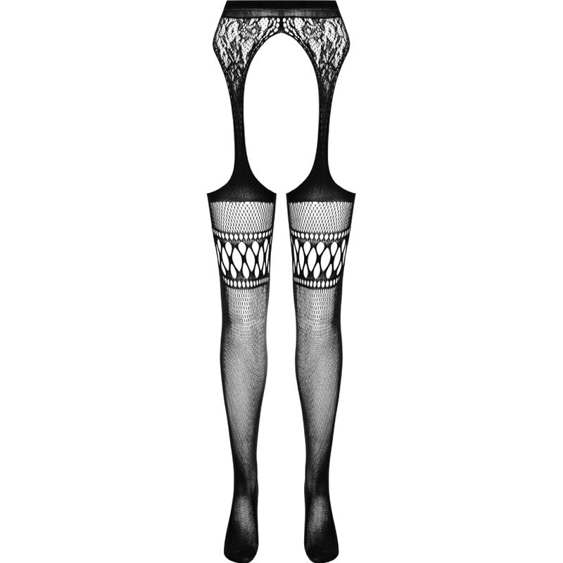 Collant con Giarrettiera Passion S026 — Taglia Unica, Nero