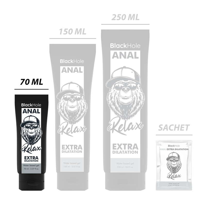 Gel Dilatante Anale Base Acqua Black Hole — 70 ml
