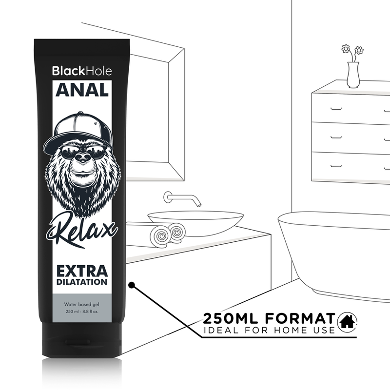 Lubrificante Anale Dilatante Black Hole — Base Acqua, 250 ml