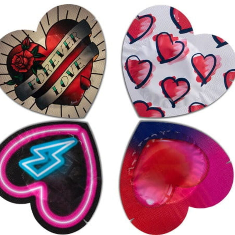 Preservativi a Forma di Cuore Pasante Heart — 144 Unità