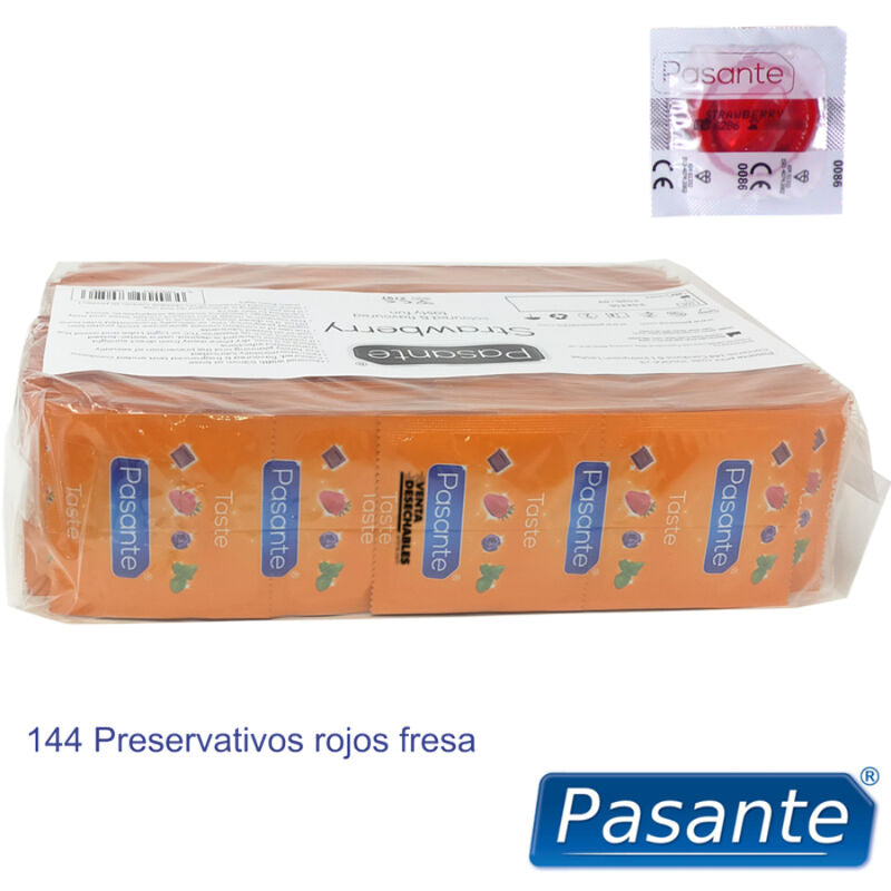 Preservativi Aromatizzati Fragola Pasante — 144 Unità