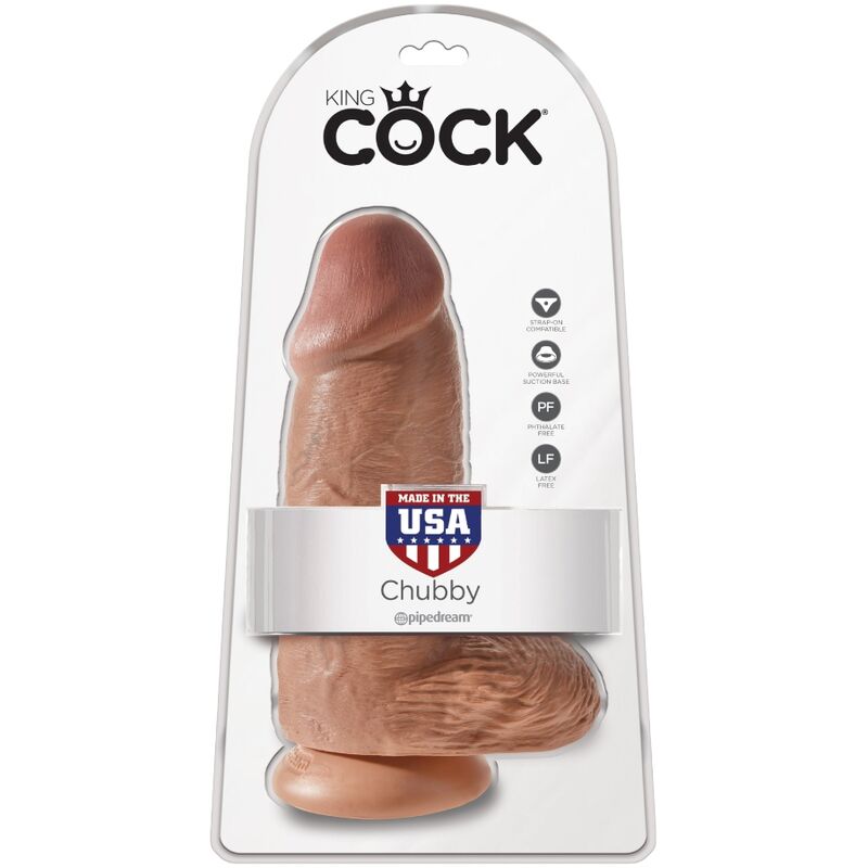 Dildo Realistico King Cock Chubby — 23 cm, Caramel