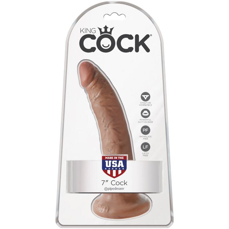Dildo Realistico con Ventosa King Cock — 17.5 cm, Caramel