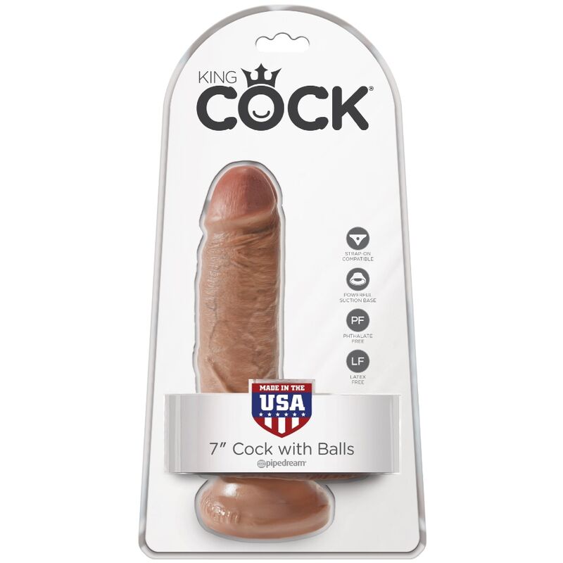 Dildo Realistico con Ventosa King Cock — 13,2 cm, Caramel