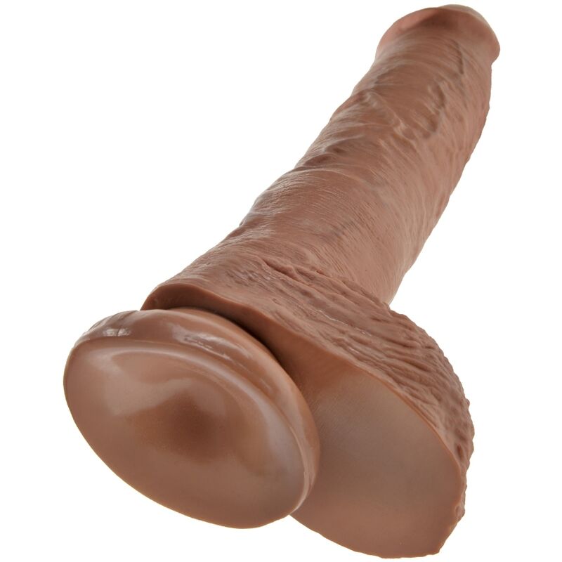 Dildo Realistico con Sfere King Cock — 19.8 cm, Caramel