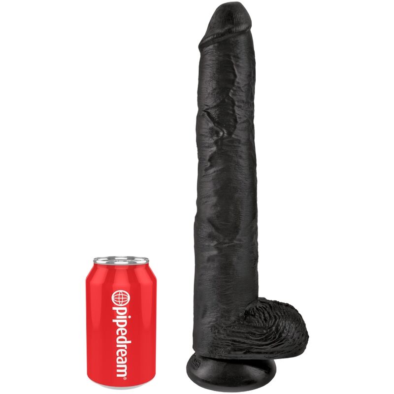 Dildo KING COCK Sfere Realistico 30.5 cm — Nero
