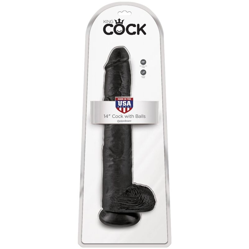 Dildo KING COCK Sfere Realistico 30.5 cm — Nero