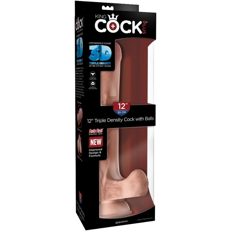 Dildo Realistico con Ventosa King Cock Plus Triple Density — 25 cm