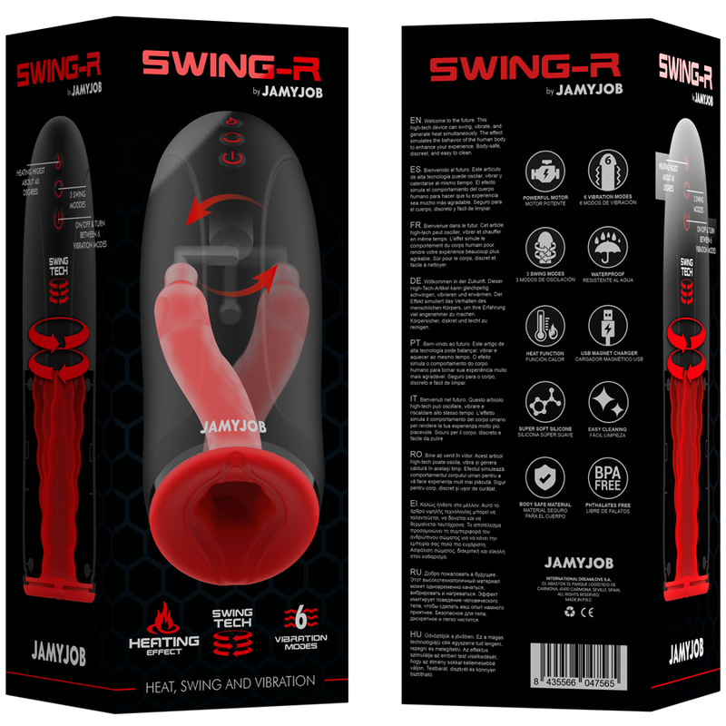 Masturbatore Maschile Vibrante Jamyjob Swing-R — Effetto Calore