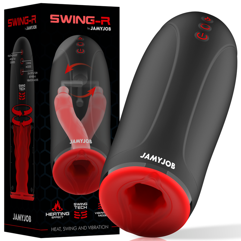 Masturbatore Maschile Vibrante Jamyjob Swing-R — Effetto Calore