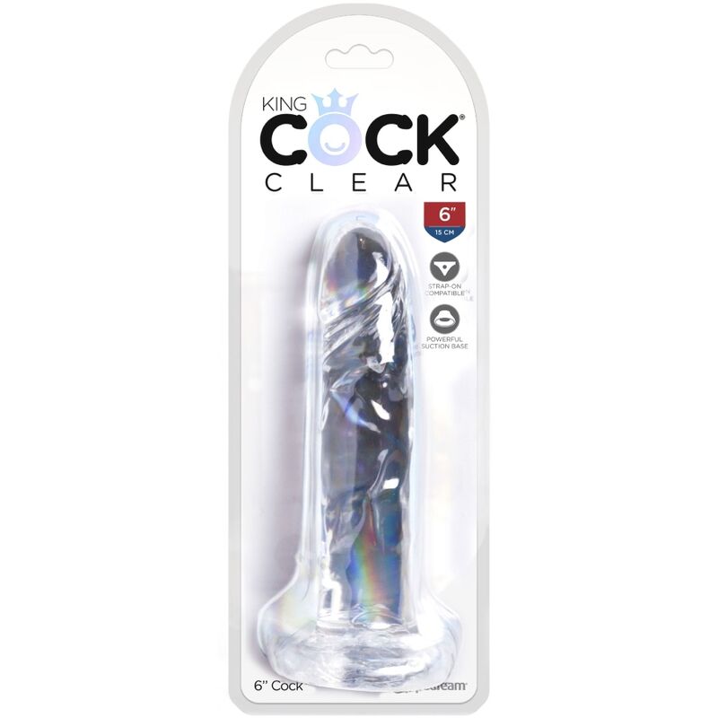 Dildo Realistico Trasparente King Cock Clear — 15.5 cm