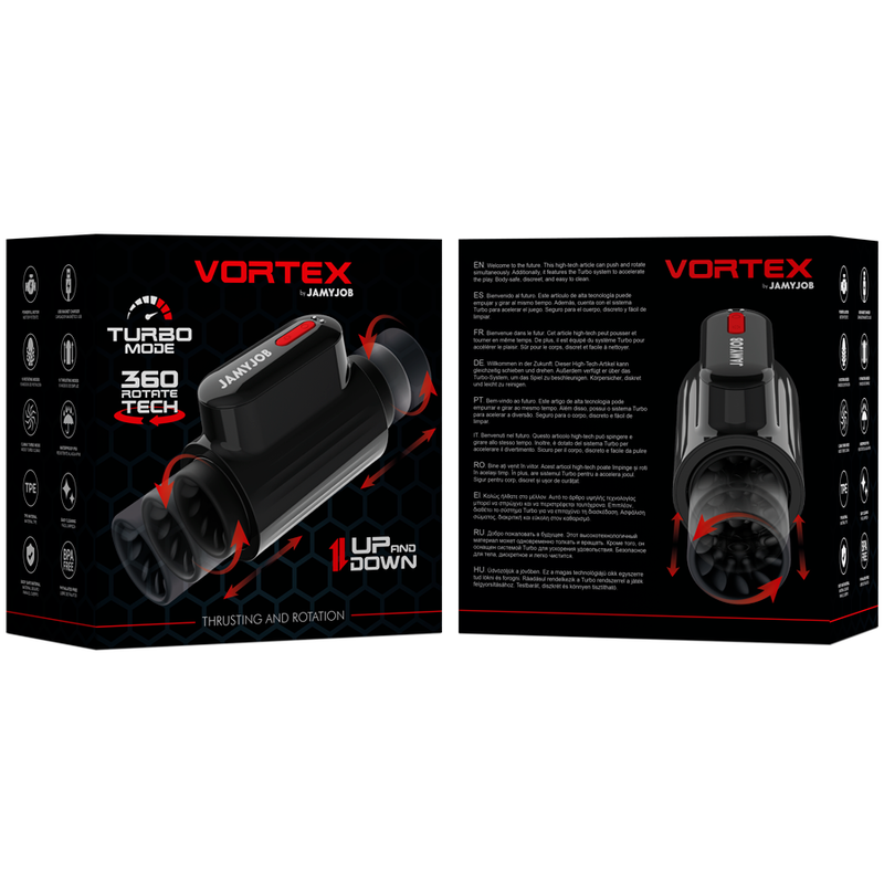 Masturbatore Maschile Turbo Jamyjob Vortex — Spinta e Rotazione 360°