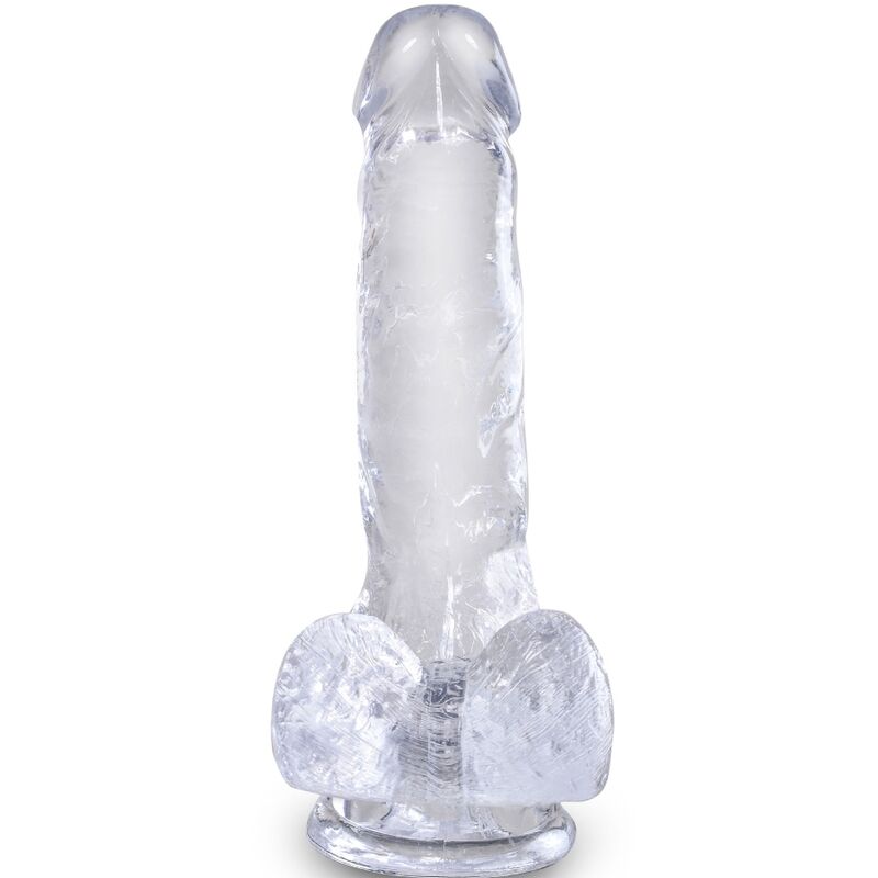 Dildo Realistico con Sfere King Cock Clear — Trasparente 13,5 cm