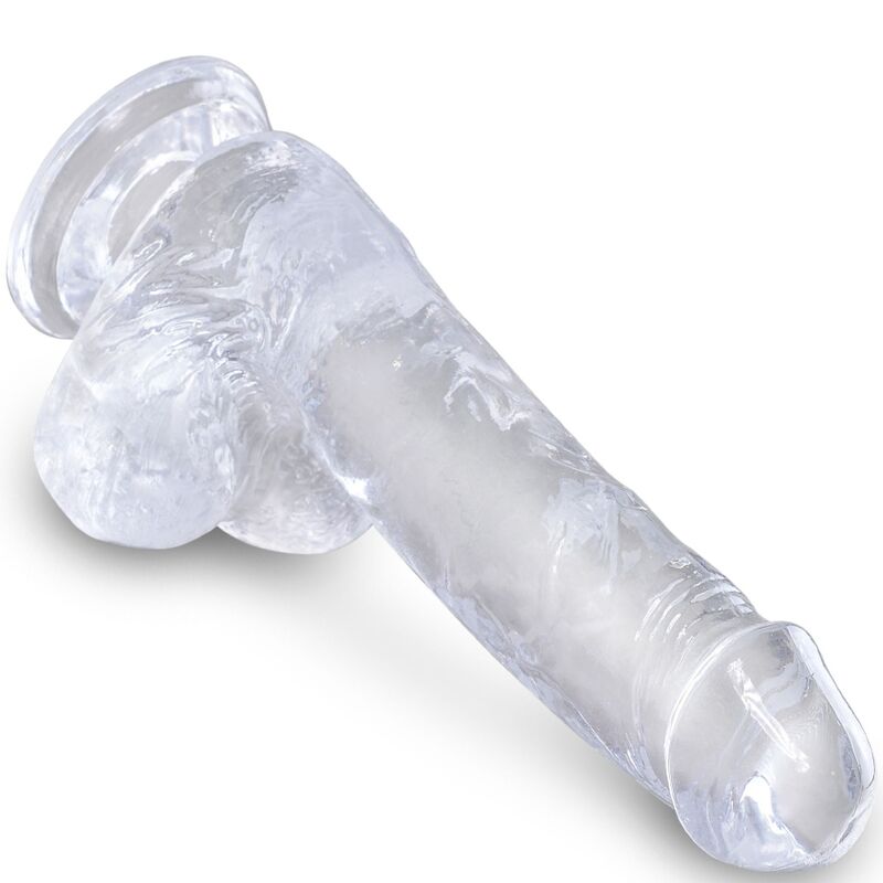 Dildo Realistico con Sfere King Cock Clear — Trasparente 13,5 cm