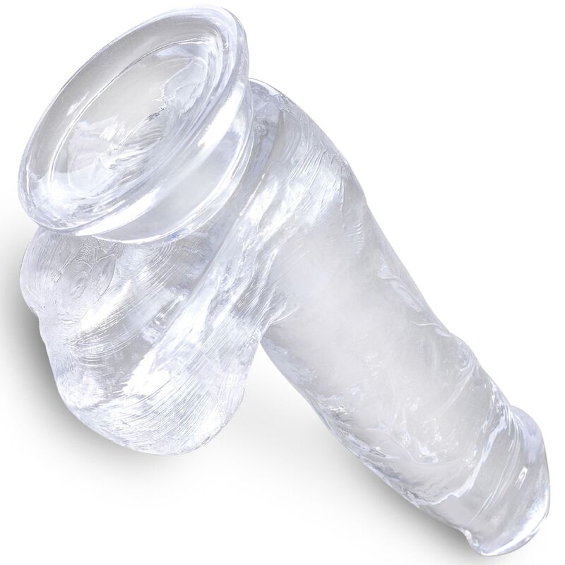 Dildo Realistico con Sfere King Cock Clear — Trasparente 13,5 cm
