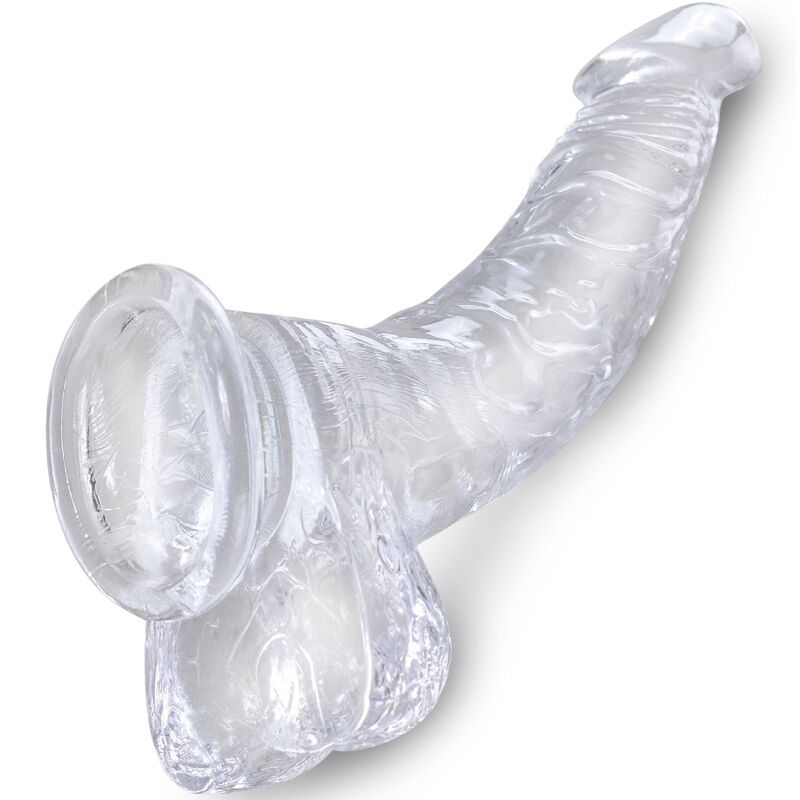 Dildo Realistico con Sfere King Cock Clear — 16,5 cm