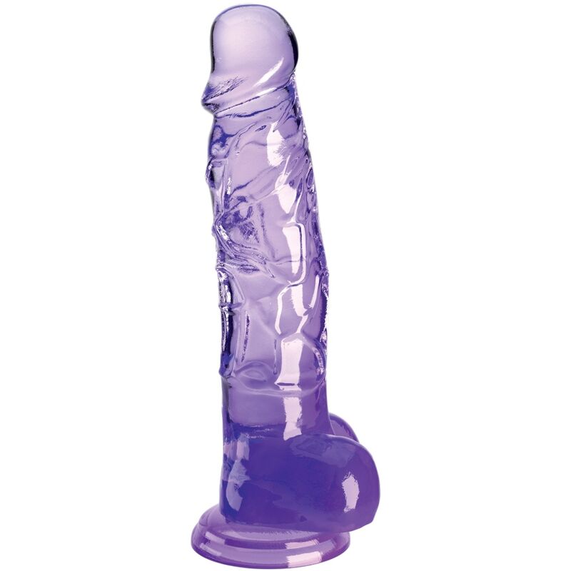 Dildo Realistico con Sfere King Cock Clear — 16.5 cm Viola