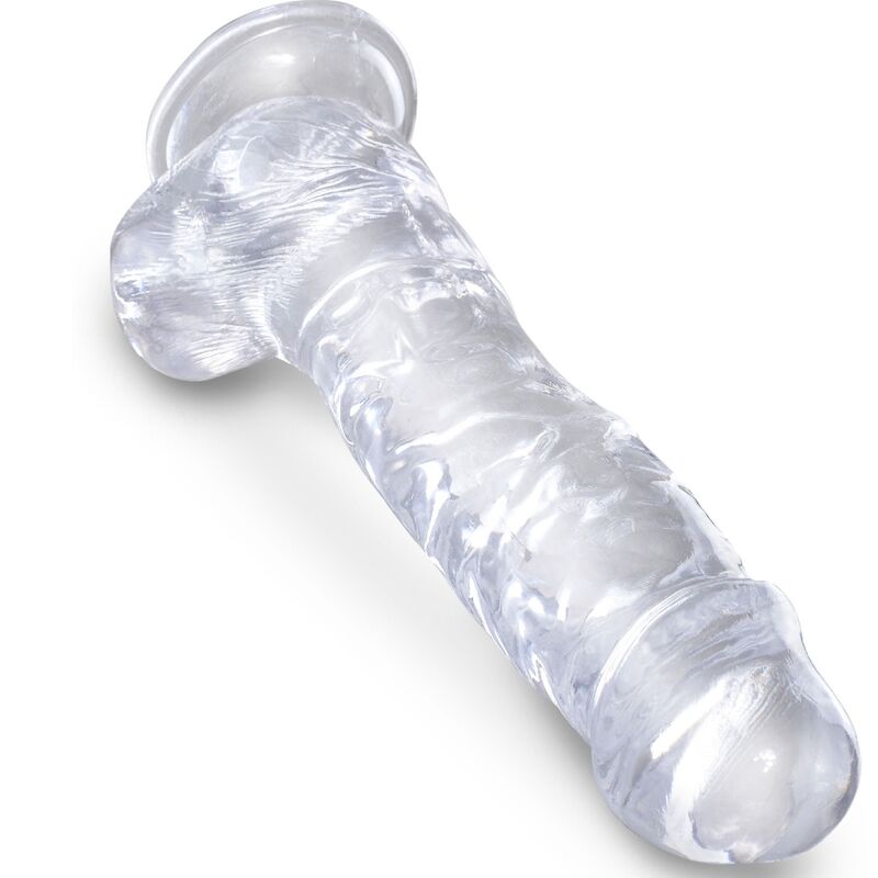 Dildo Realistico con Sfere King Cock Clear — Trasparente 16.5 cm