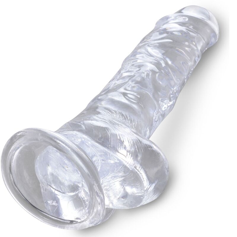 Dildo Realistico con Sfere King Cock Clear — Trasparente 16.5 cm