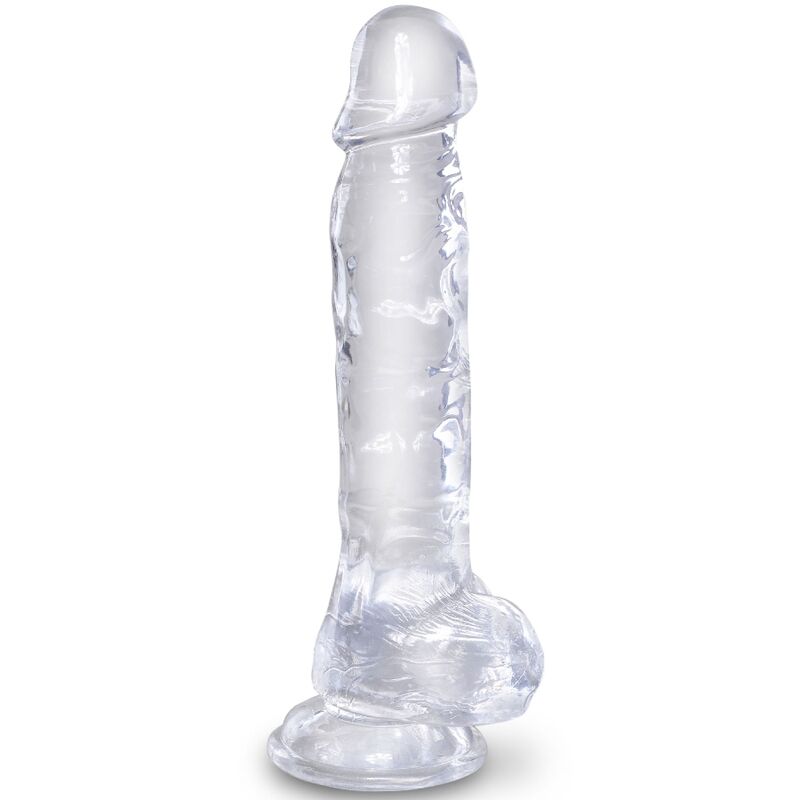 Dildo Realistico con Sfere King Cock Clear — Trasparente 16.5 cm