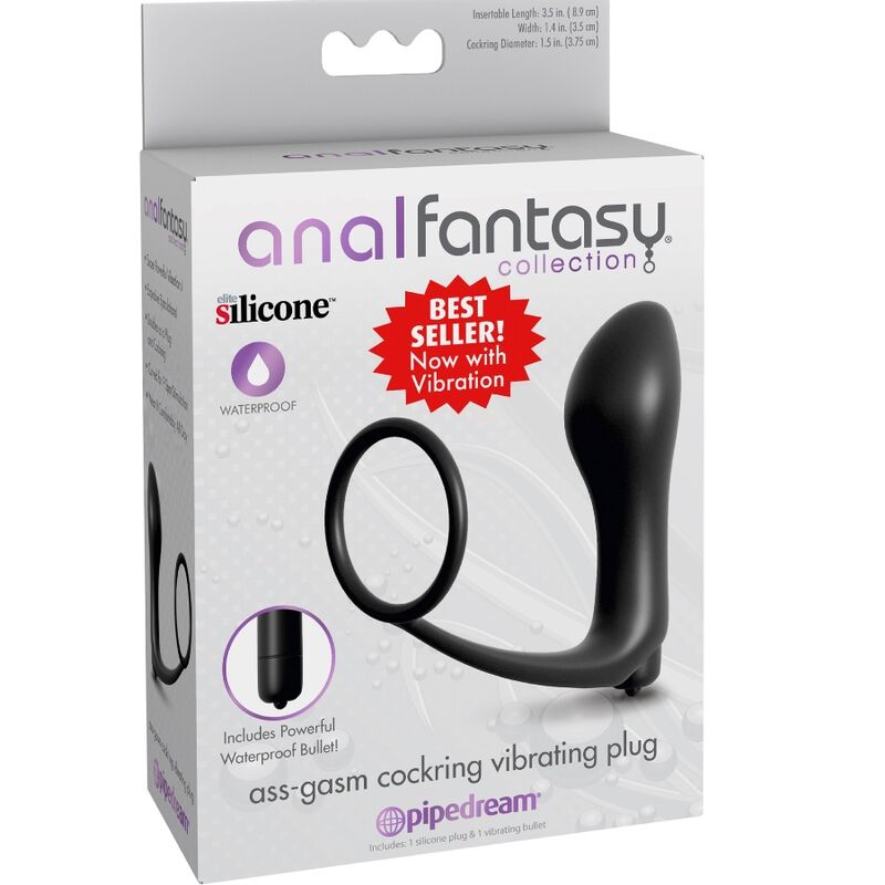 Anello Fallico Vibrante con Plug Anale Anal Fantasy Ass-Gasm