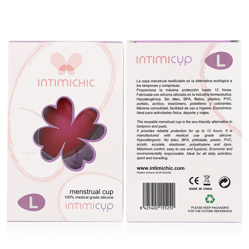 Coppetta Mestruale Riutilizzabile Intimichic Cup — Silicone, Taglia L