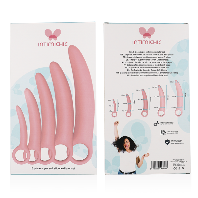 Set Dilatatori Vaginali Intimichic — Silicone Medico, 5 Pz