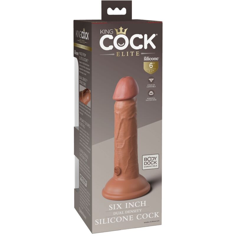 Dildo Realistico Silicone Dual Density King Cock Elite — 15 cm