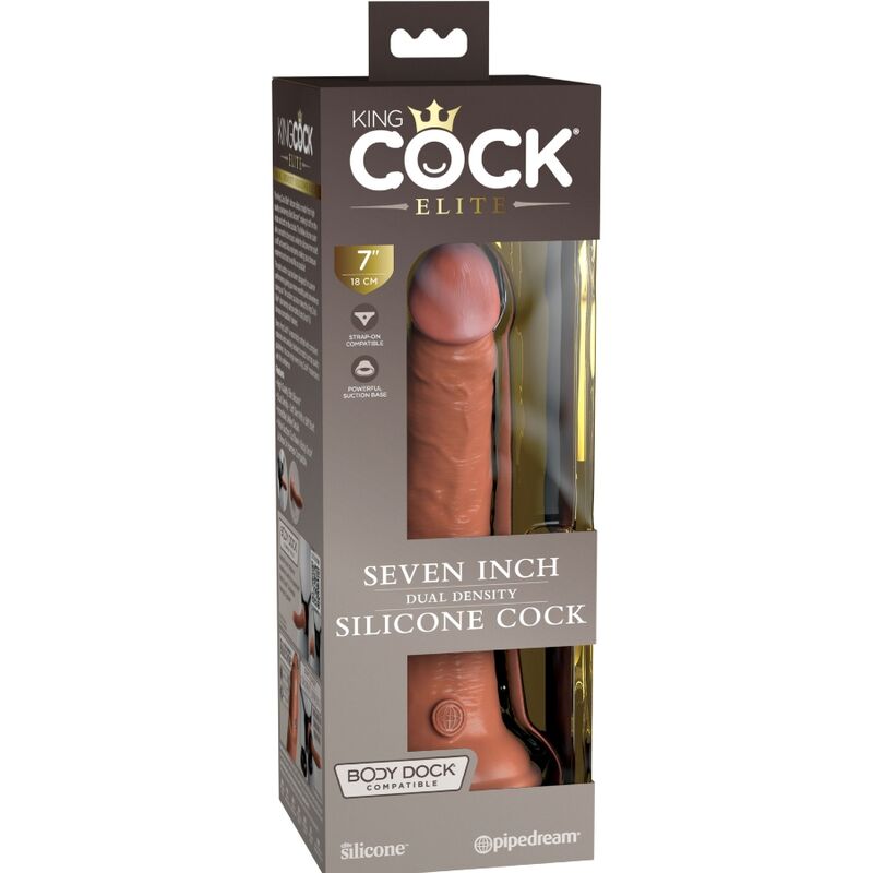 Dildo Realistico Silicone Doppia Densità King Cock Elite — 17,8 cm