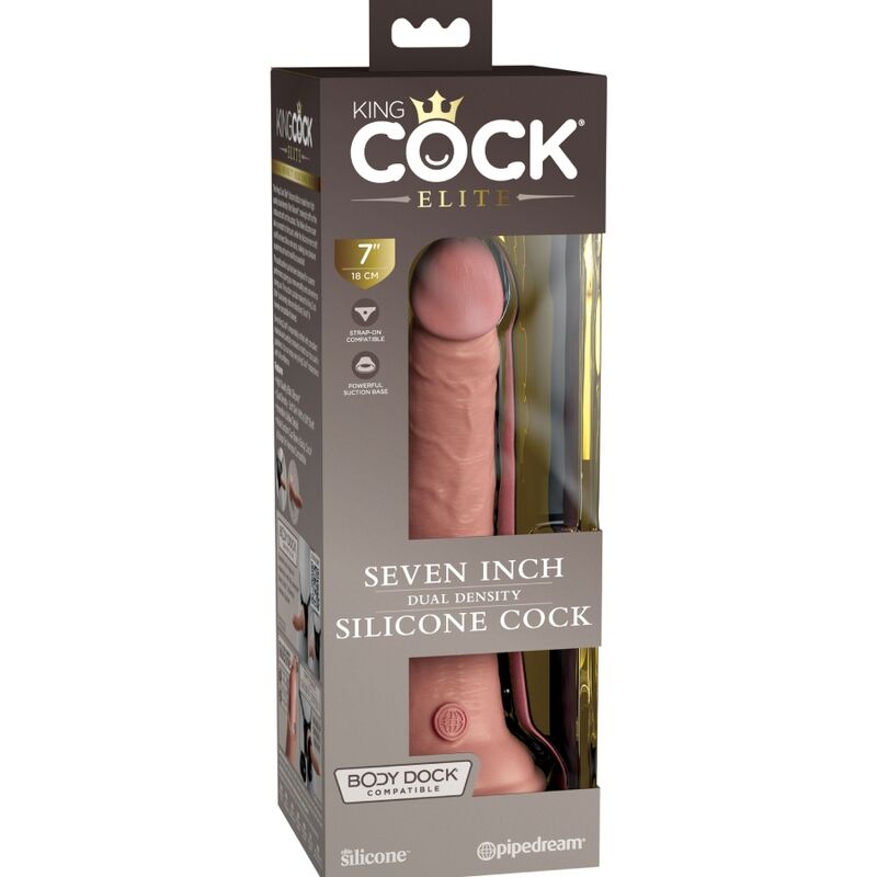 Dildo Realistico Silicone Dual Density King Cock Elite — 17,8 cm