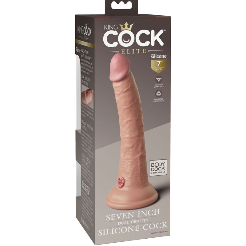 Dildo Realistico Silicone Dual Density King Cock Elite — 17,8 cm