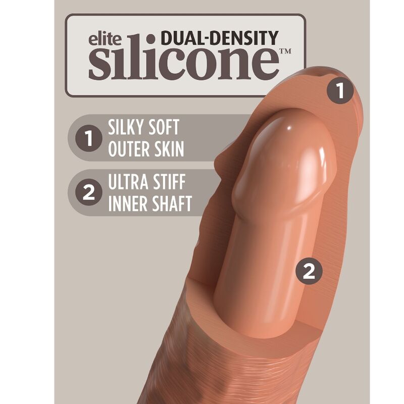 Dildo Realistico Silicone Dual Density King Cock Elite — 20 cm