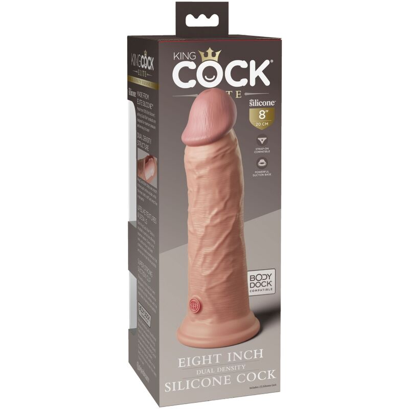 Dildo Realistico Silicone Dual Density King Cock Elite — 20 cm
