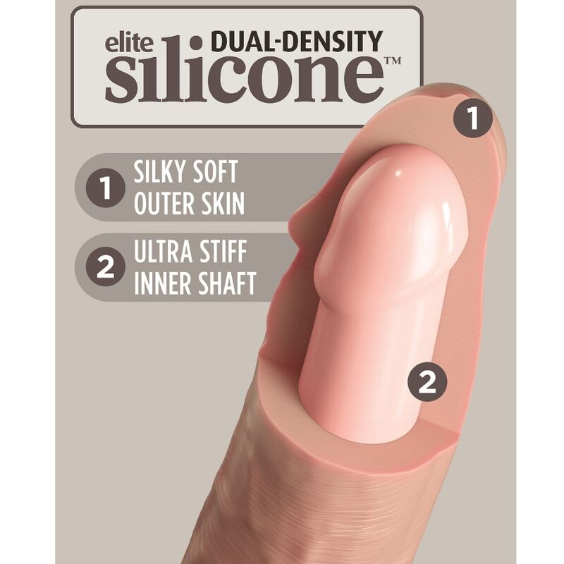 Dildo Realistico Silicone Dual Density King Cock Elite — 20 cm