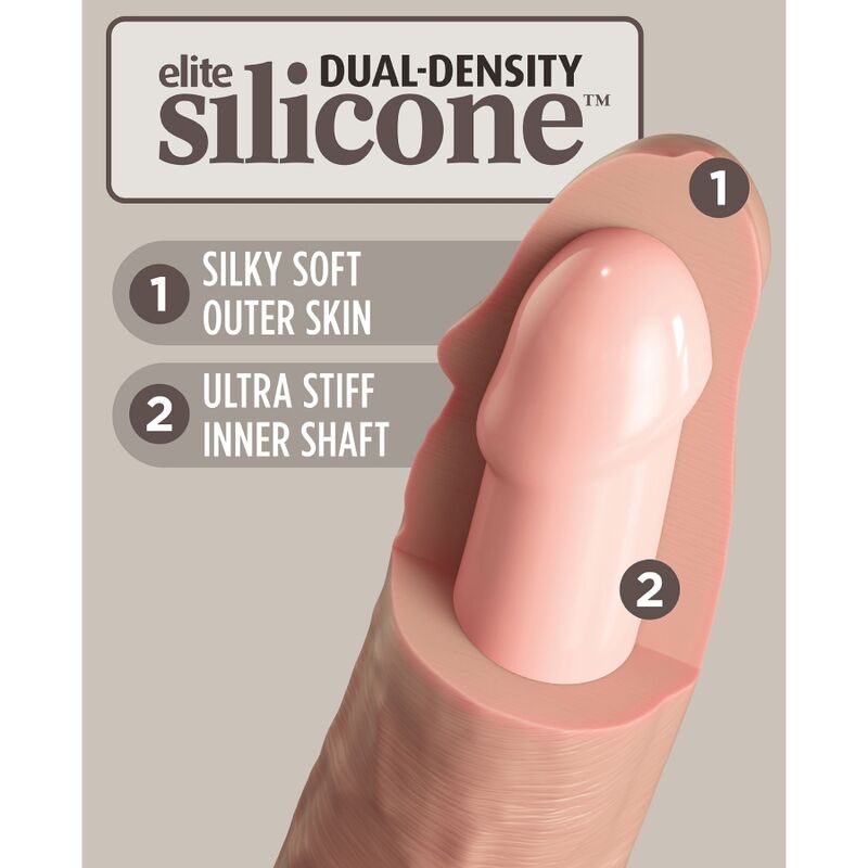 Dildo Realistico Doppia Densità King Cock Elite — Silicone 28 cm