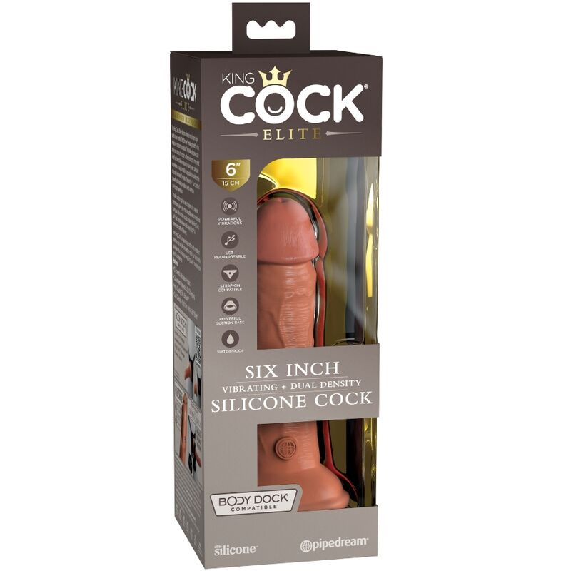 Dildo Realistico Vibrante King Cock Elite — Silicone 15 cm