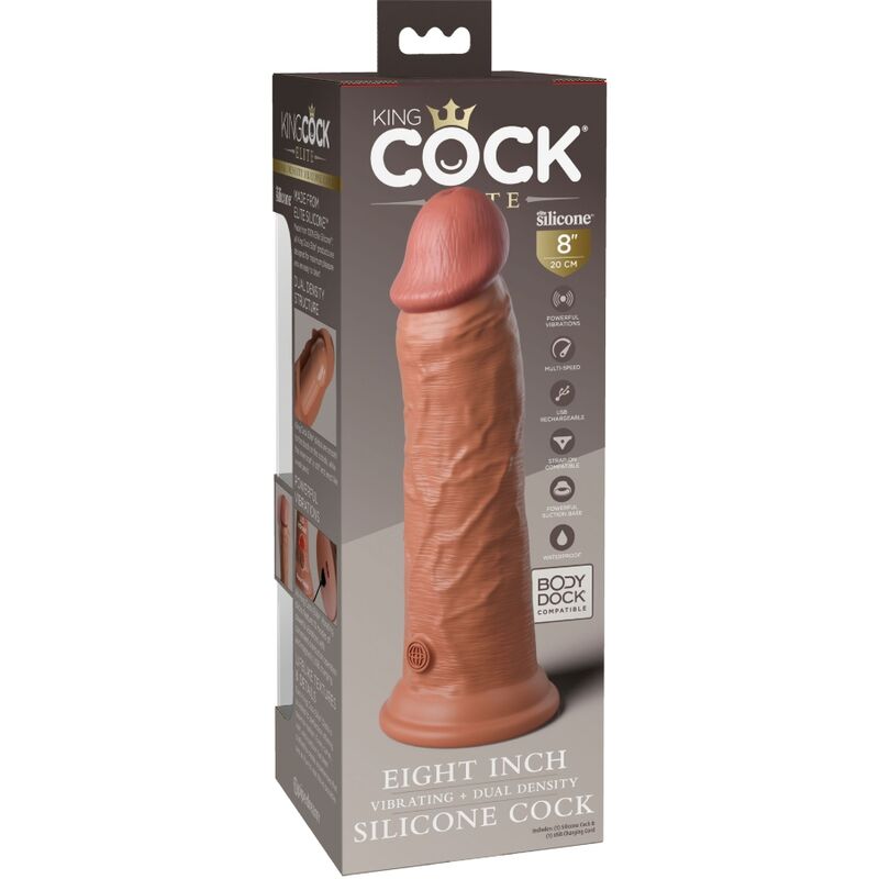 Dildo Realistico Vibrante King Cock Elite — Silicone 20 cm