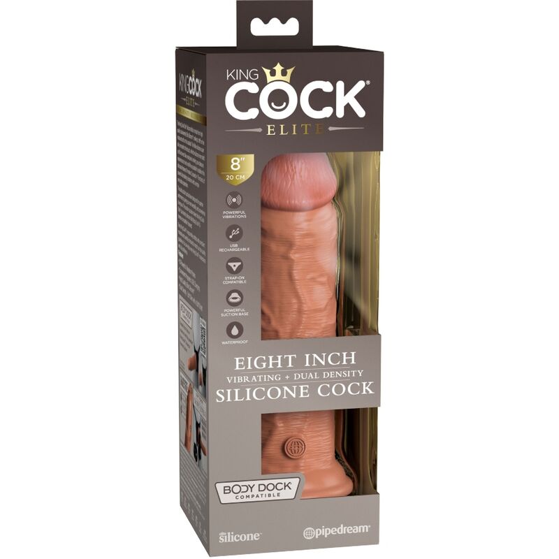 Dildo Realistico Vibrante King Cock Elite — Silicone 20 cm
