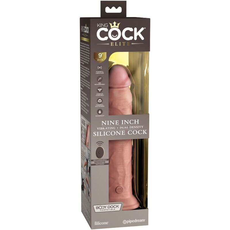 Dildo Realistico Vibrante con Telecomando King Cock Elite — 23 cm