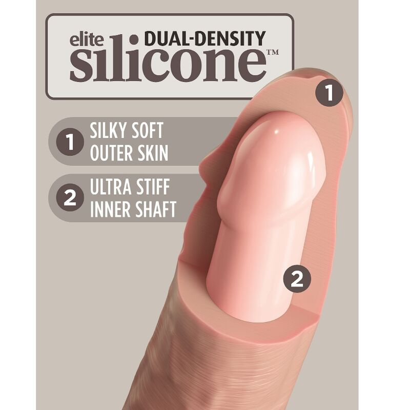 Dildo Realistico Vibrante con Telecomando King Cock Elite — 23 cm