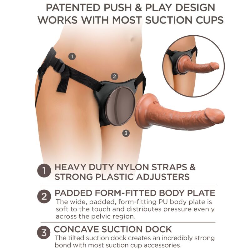 Imbracatura Strapless King Cock Elite — Dildo Silicone 17,8 cm