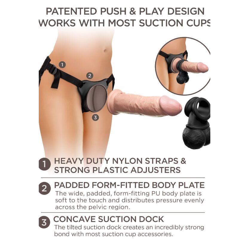 Kit Imbracatura Strapless King Cock Elite — Dildo 20 cm