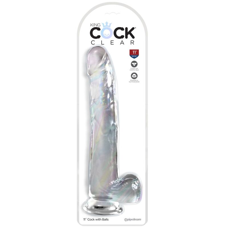 Dildo Realistico con Testicoli King Cock Clear — 24,8 cm