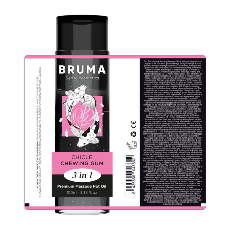 Olio da Massaggio Effetto Calore Bruma — Gusto Bubble Gum, 100 ml
