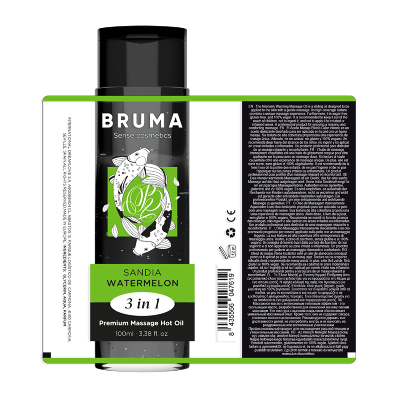 Olio da Massaggio Erotico Bruma — Effetto Calore, Anguria 100 ml