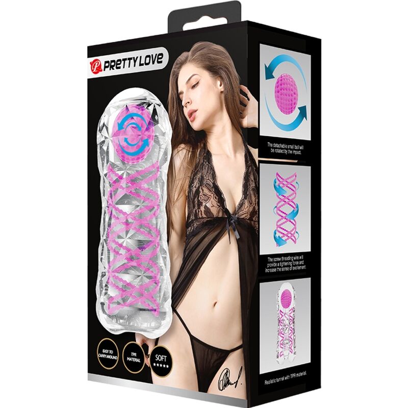 Masturbatore Maschile Rotante Pretty Love Fantasy — Trasparente